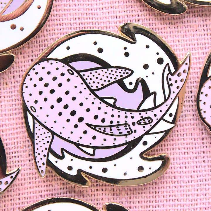 Épinglette en émail Galactic Whale Shark pour la vente par Evy Benita