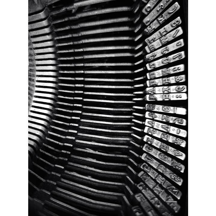 Vintage Typebars Bw Fine Art Print for wholesale by Christi Kraft Photography