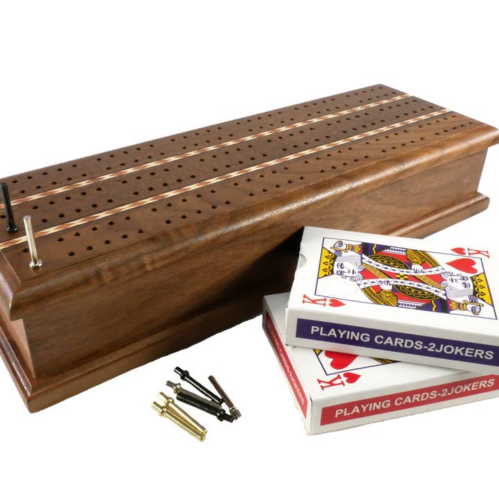 Cribbage - Inlaid Cribbage Box with Cards for wholesale by WorldWise Imports
