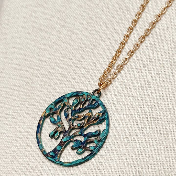 Juniper Wish - Wholesale Pendant/Charm Necklace - Verdigris Tree of Life Necklace – Patina Finish2