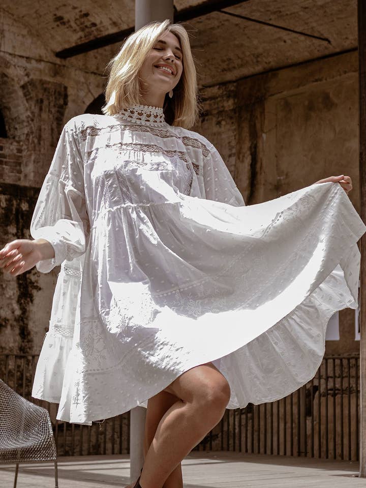 belle & bloom - Wholesale Dress - Women's - Unforgettable Oversized Lace Mini Dress2