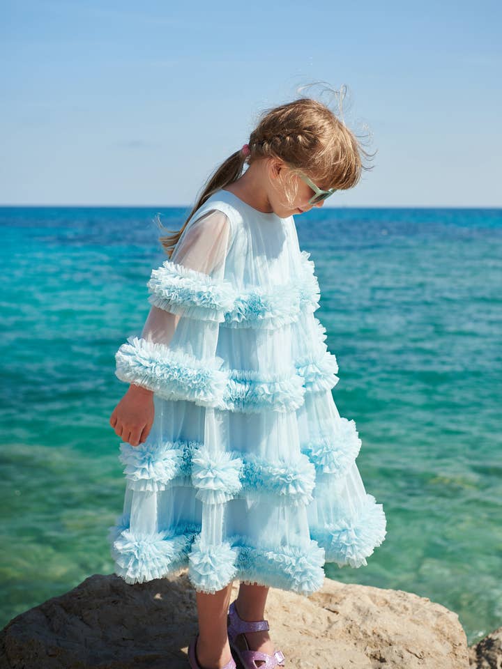 Amara Blaugrünes Kleid für den Großhandel von Amelie et Sophie