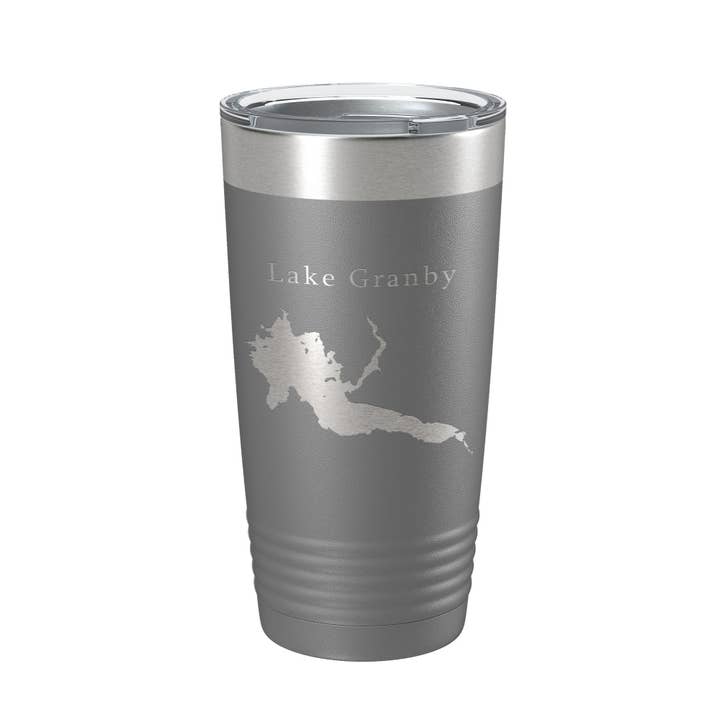 CarveBright - Wholesale Insulated Mug/Tumbler - Lake Granby Map Tumbler Travel Mug Insulated Laser Engraved Coffee Cup Colorado 20 oz15