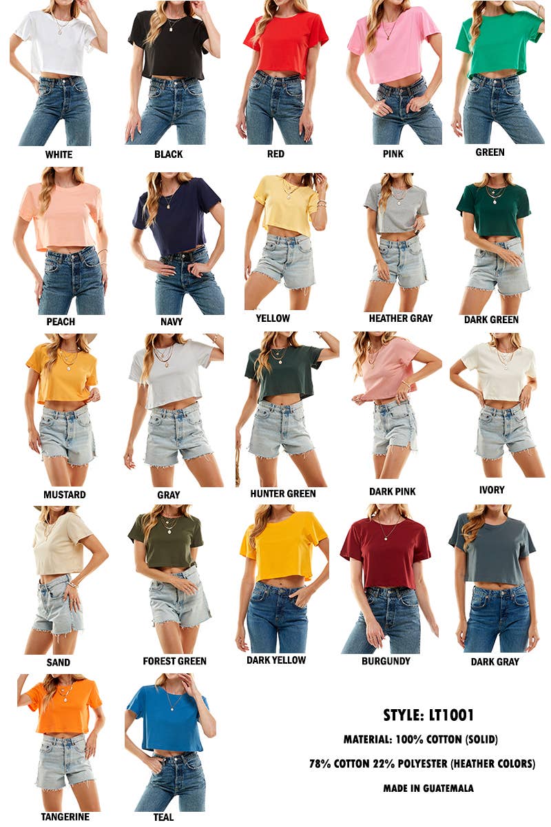 LOVING PEOPLE - Wholesale T-Shirt - Women's - Premium cotton boxy crop tops230