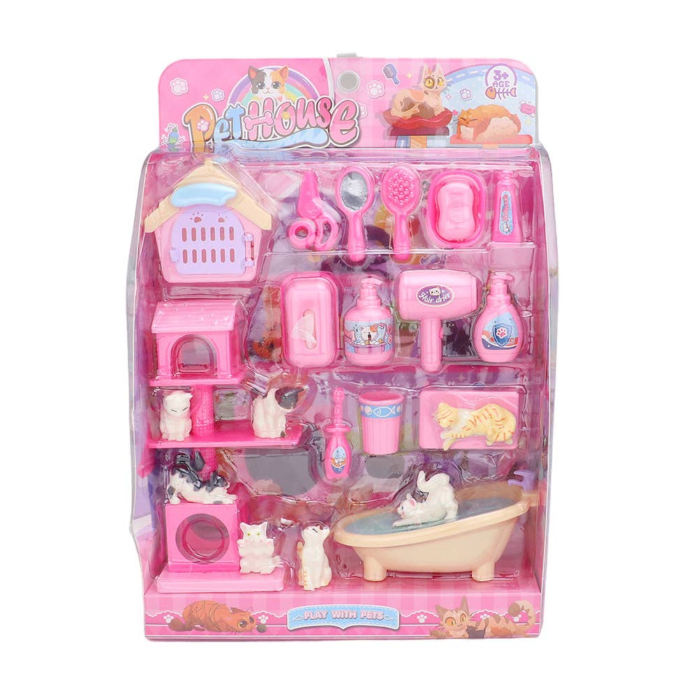 Sensibling Corp. - Vente Lot de jouets – enfant - Ensemble de jeu cardé Mini Pet House1