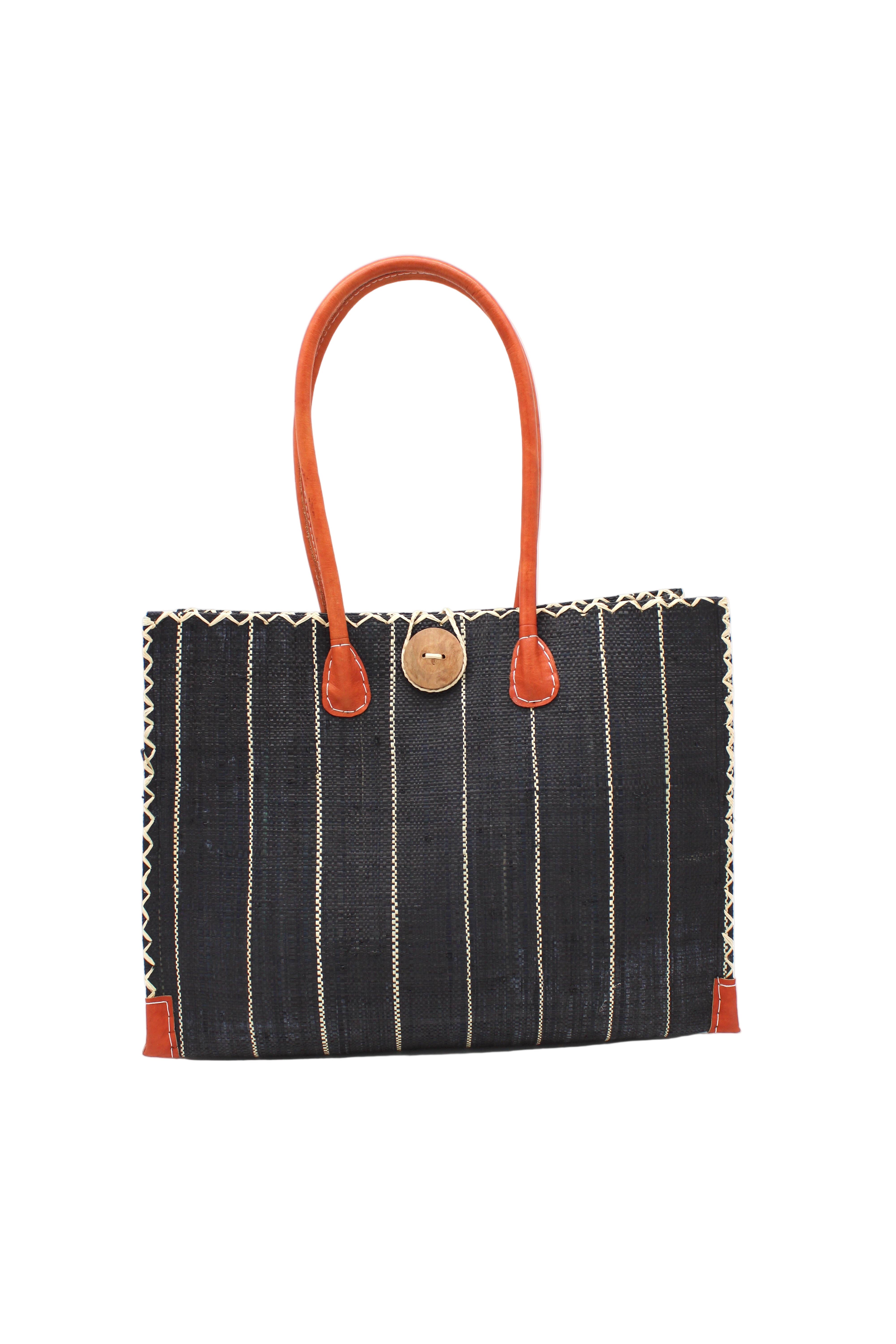 Shebobo - Wholesale Beach Bag - Zafran Pinstripes Straw Beach Bag0