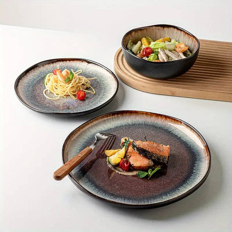 Huis Van Merken - Wholesale Dinner Plate - Irregular Ceramic Plates - Glazed Dinnerware Steak Pasta1