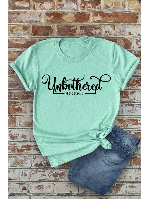Top Avenue - Wholesale Screen Printed T-Shirt - Women's - Unbothered, Mood 24:7, Unisex Round Neck T-Shirt11