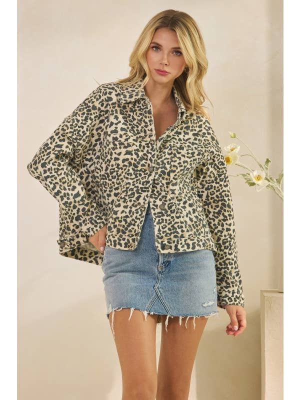 Pink Irene Wholesale - Venta al por mayor Chaqueta - Mujer - Chaqueta vaquera estampada de leopardo5