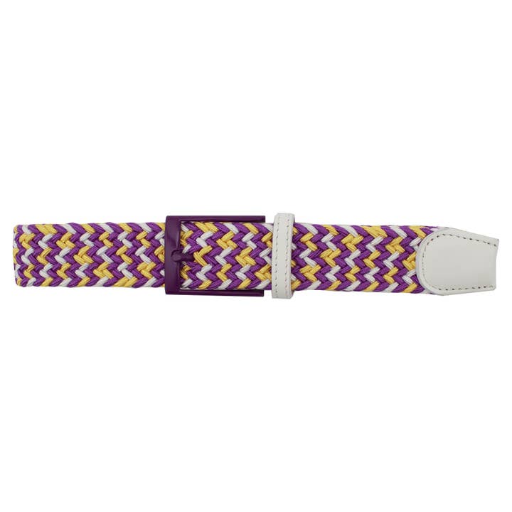 Purple, Gold, & White Elastic Belt for wholesale by DIBI