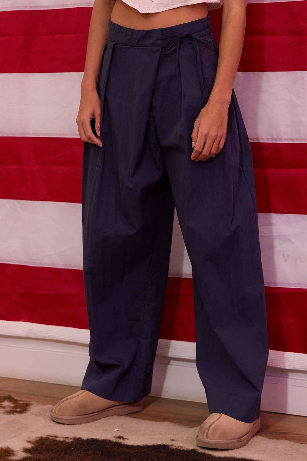 BUCKETLIST INC – wholesale Pants – Women's – IP5551 Overlapping Wrap Waist Tie Wide Leg Pants7