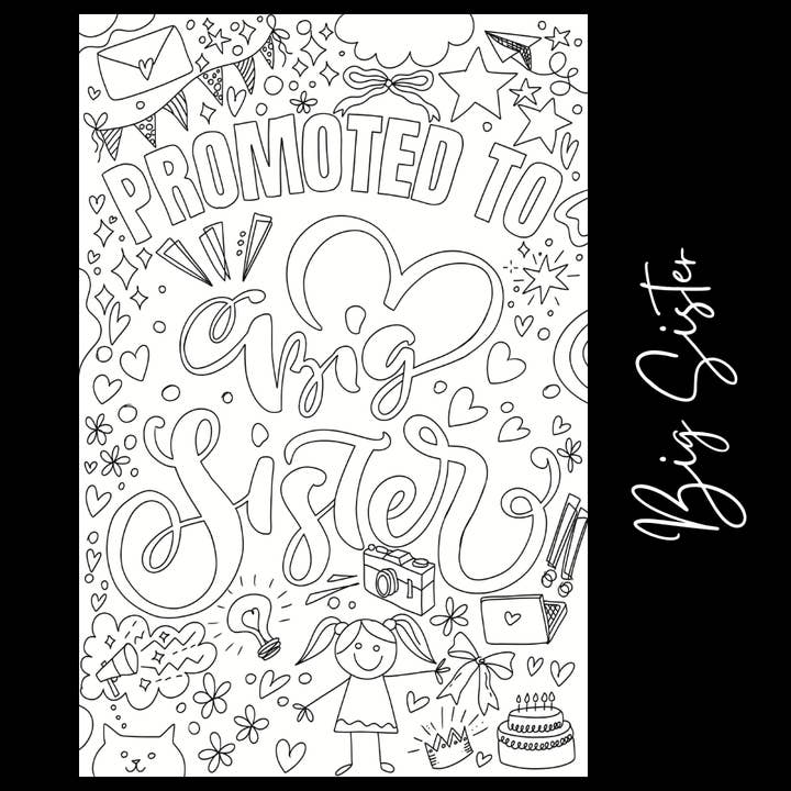 Big Sister – Giant Coloring Page (24x36") for wholesale by Tons of Hues