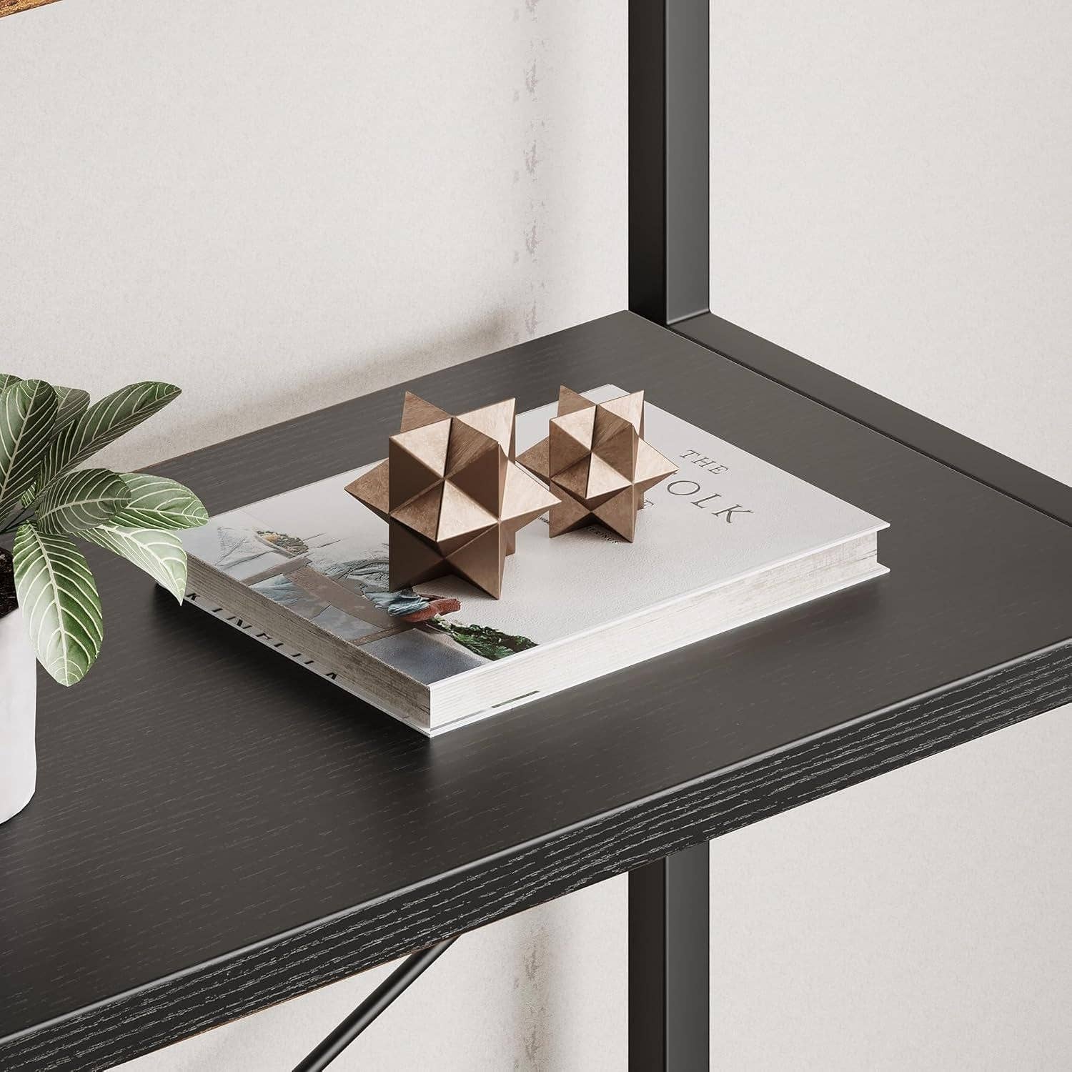 Tall Black Arched Bookcase With 5 Open Shelves For Living Room for wholesale on Faire4