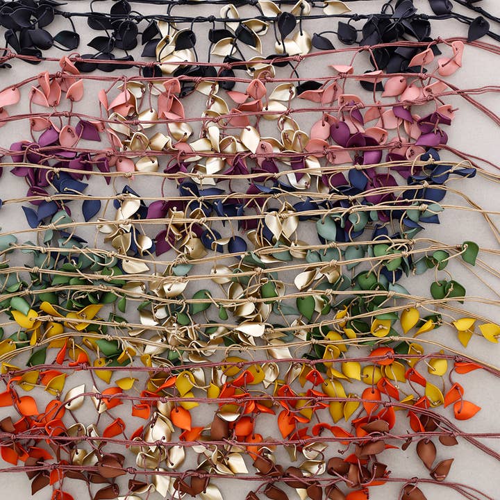 Sonata - Wholesale Bib Necklace - Long Necklace with Resin Petals Pendants6