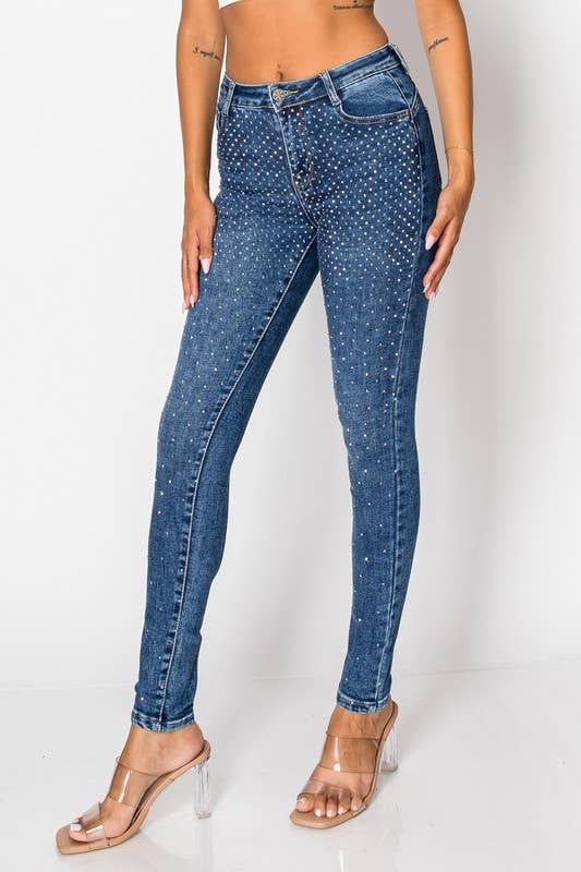 G42 1 A - Embellished Blue Skinny Jeans for wholesale on Faire2