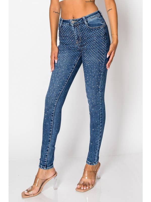 G42 1 A - Embellished Blue Skinny Jeans for wholesale on Faire2