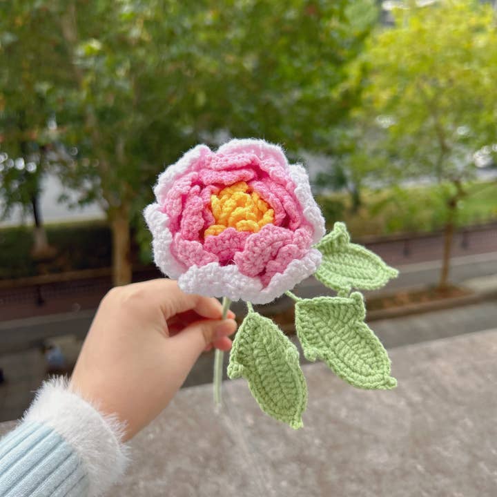 Lilyrosy - Wholesale Artificial Flowers - Lilyrosy Crochet Peony Flowers, Handmade Gifts