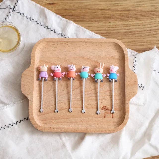 Mum Made Yum - Wholesale Lunch Bag/Box - Kids - Food Picks/ Forks - Peppa Pig (6 Pieces)