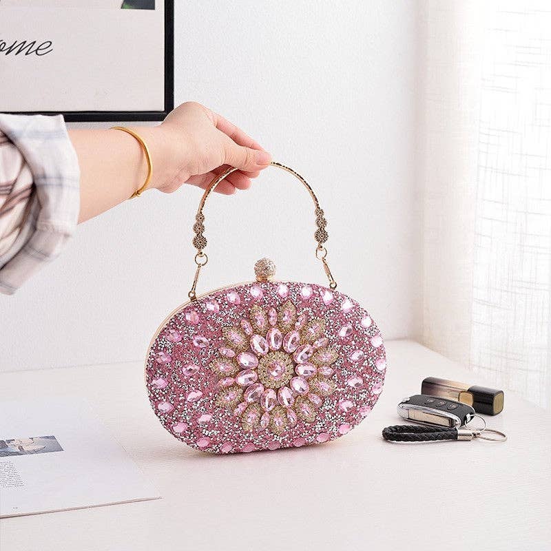 Plush Looks - Venta al por mayor Bolso de mano - Mujer - Clutch de Noche Girasol con Incrustaciones de Diamantes a la Moda9