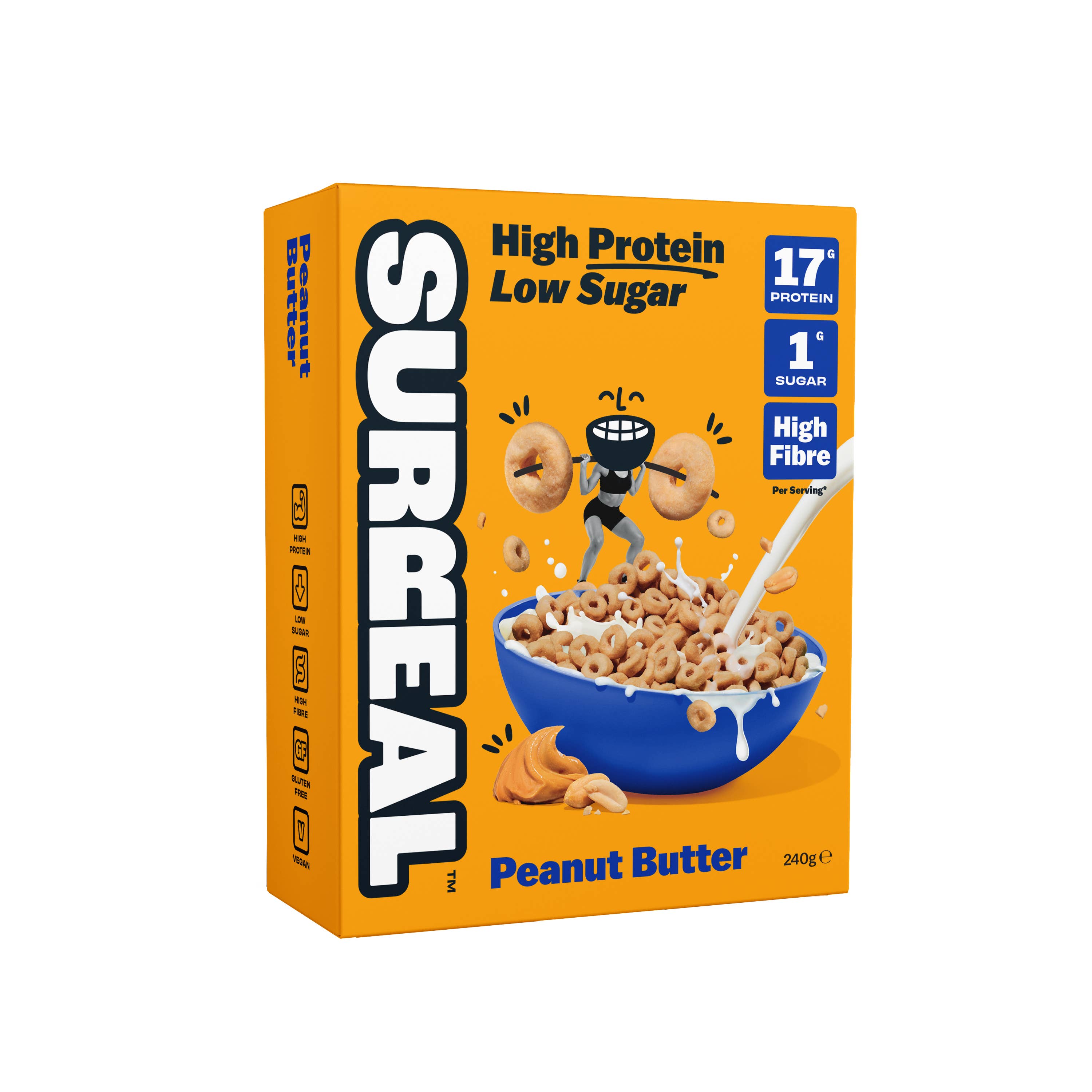 Surreal UK - Vente Céréales pour le petit-déjeuner - Beurre de cacahuètes SURREAL 6 x 240g