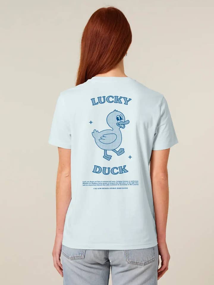 Lucky Duck Organic Unisex T-Shirt for wholesale by cal·lum design studio