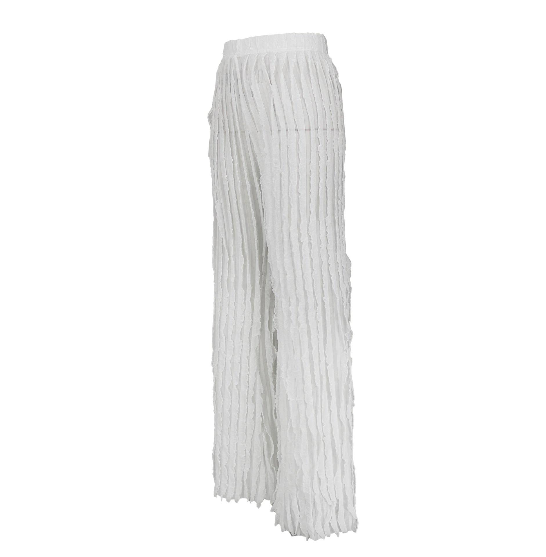 MB Fashion Wholesale - Wholesale Pants - Women's - MB FASHION High-Waisted Ruffle Wide-Leg Pants 1873LY32