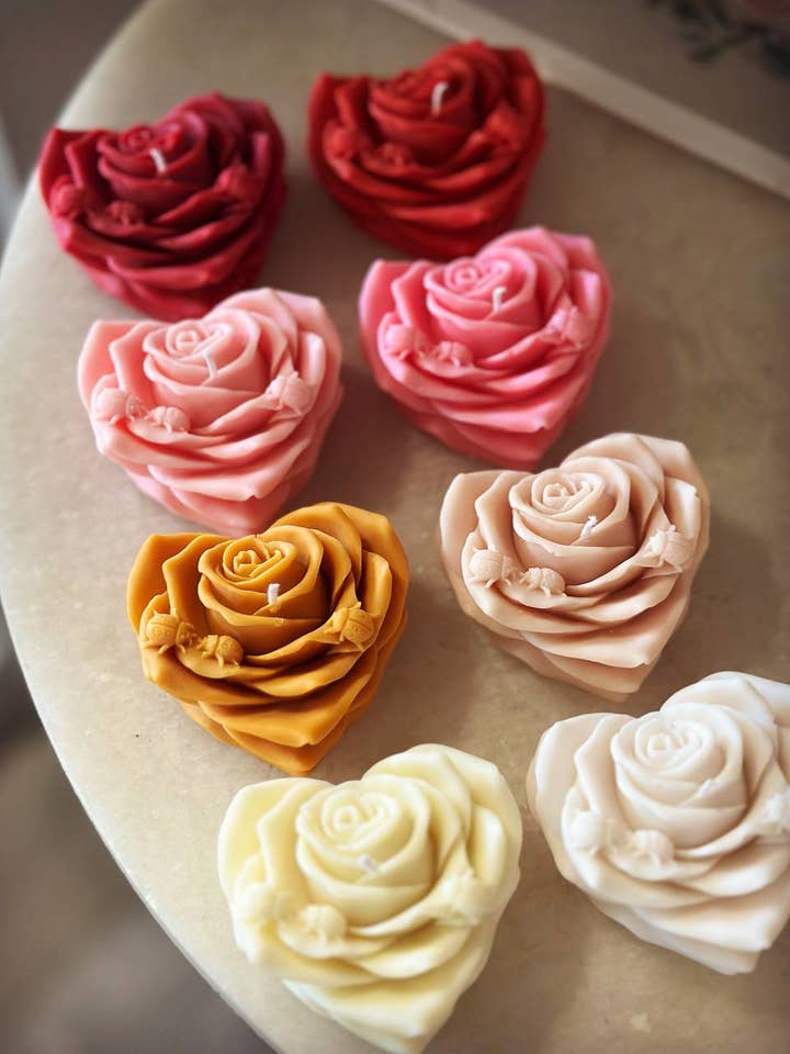 Rosenherzkerze für den Großhandel von Lumistel