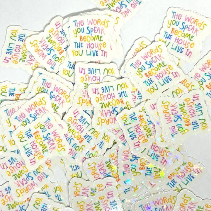 mini hafiz citaatsticker, waterdichte glitter regenboogsticker voor wholesale door stickersbyjodi