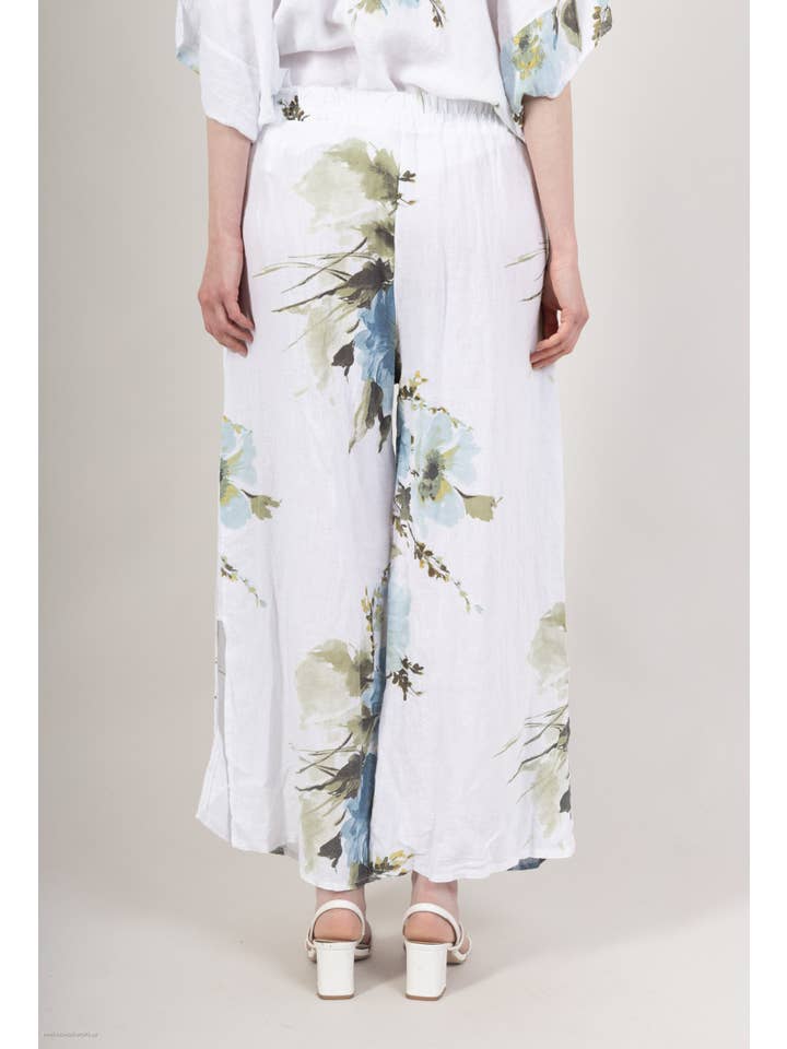 Shyloh - Wholesale Pants - Women's - Floral split linen trousers 20622