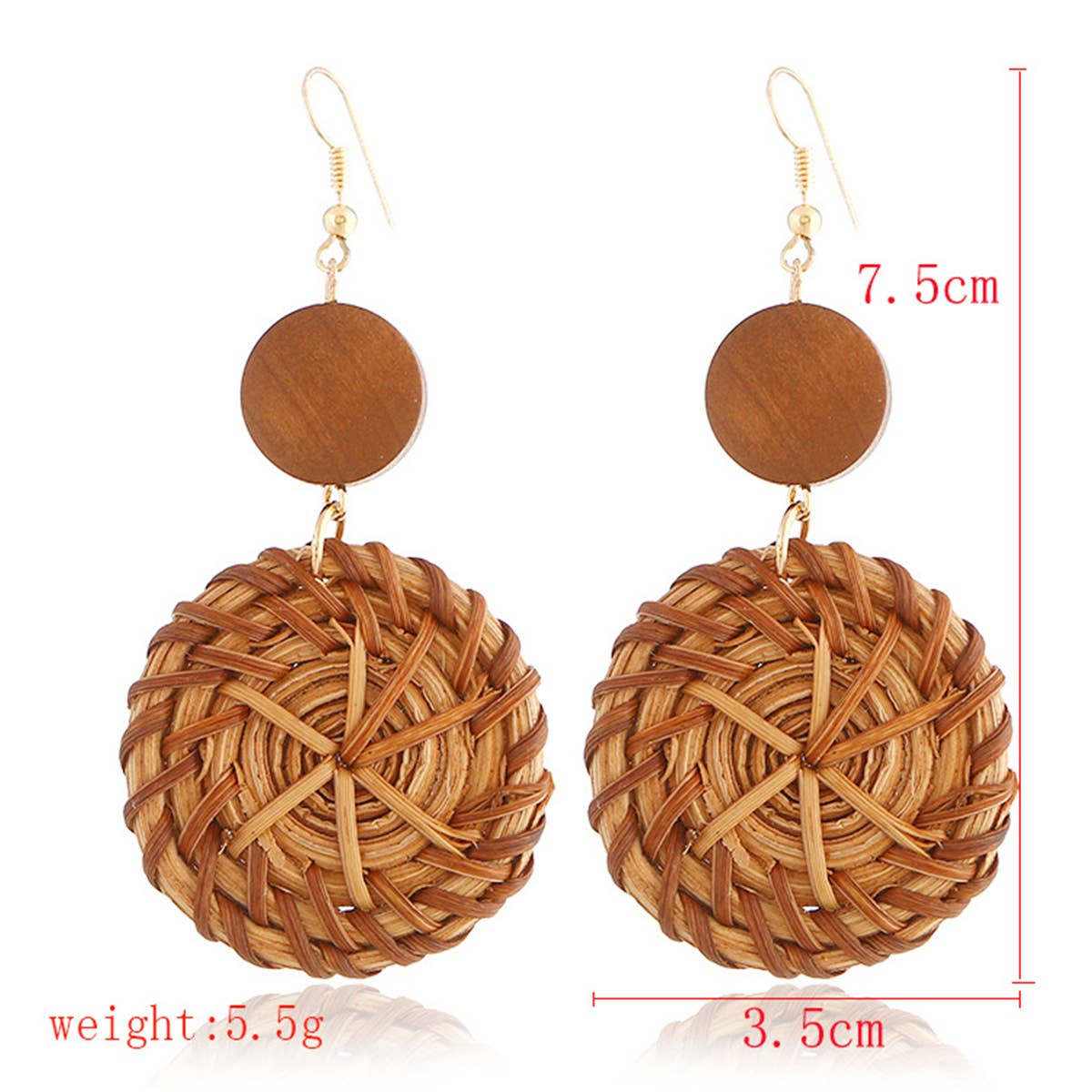 ACCITY - Wholesale Dangle Earrings - BRAIDED ROUND DROP EARRINGS_CWAJE04434