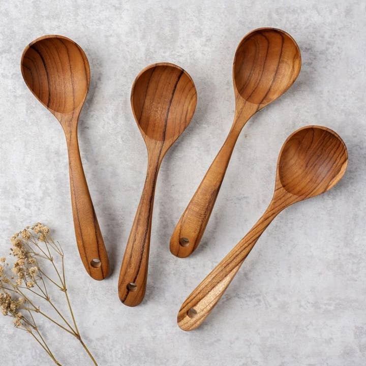 Bali Harvest - Wholesale Ladle - Teak Wooden Soup Ladle - Large Stirring Serving Ladle Spoon 4