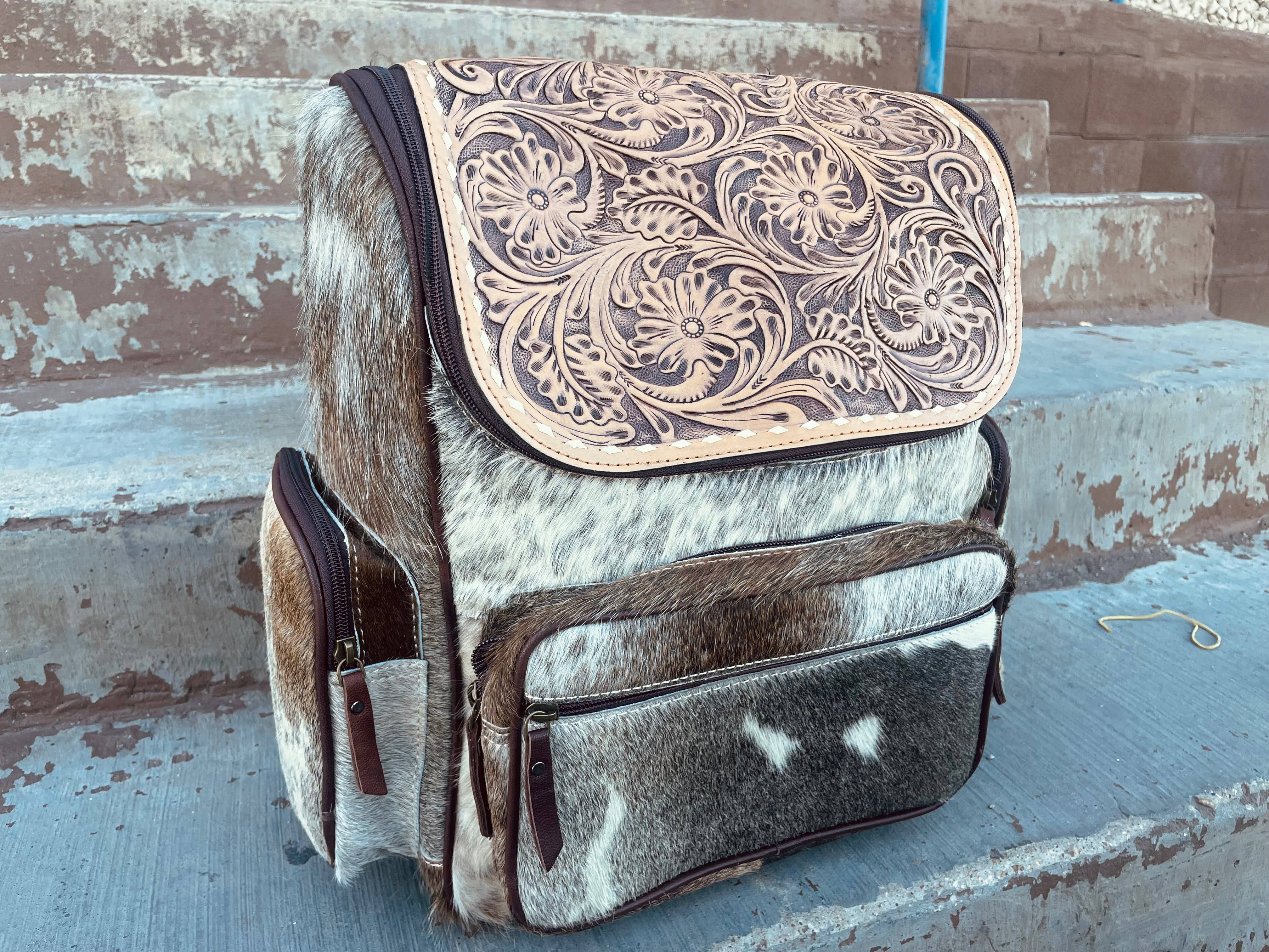 Cowhide diaper discount bag backpack