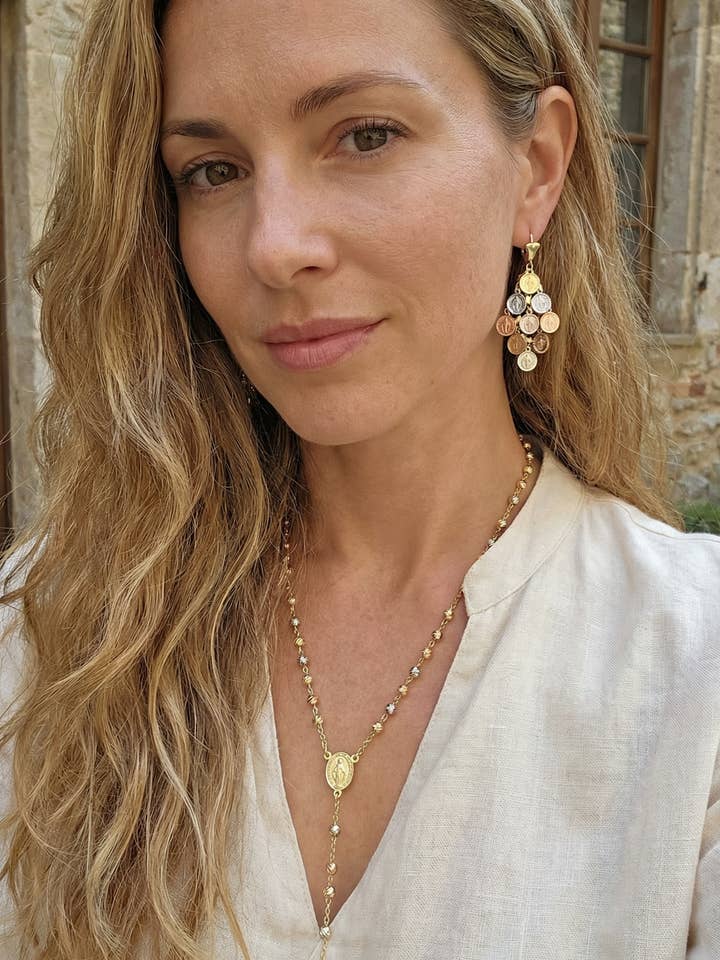 St. Benedict Protection Set — Rosary and Earrings with Medals for wholesale by PHOEBE´S