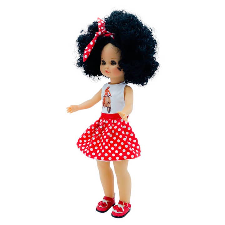 Muñeca de colección y artesanía – Boneca - Crianças por atacado – Boneca Sintra 40 cm .100% vinil com vestido pin up fashion