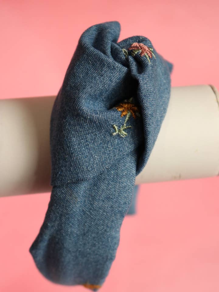 Denim Retro Embroidered Via for wholesale by Harts & Pearls