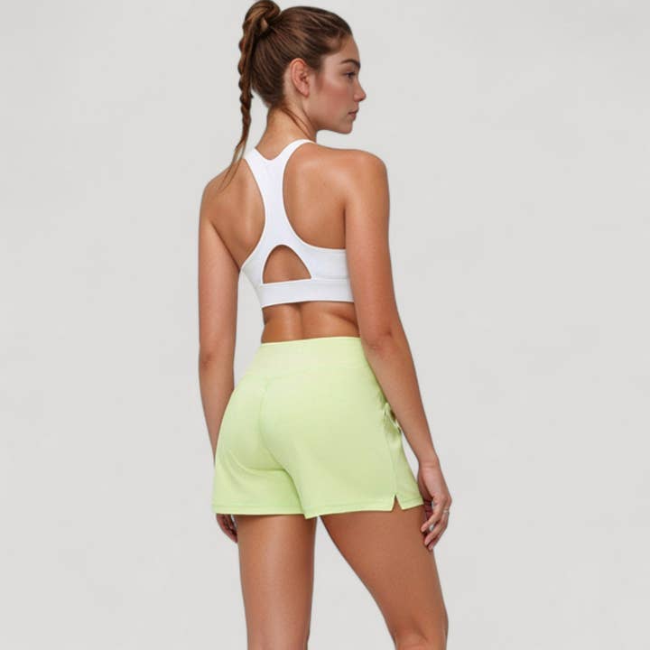 Active by Anna-Kaci - Wholesale Athletic Shorts - Women's - High Waist Performance Shorts with Wide Waistband and Side P7