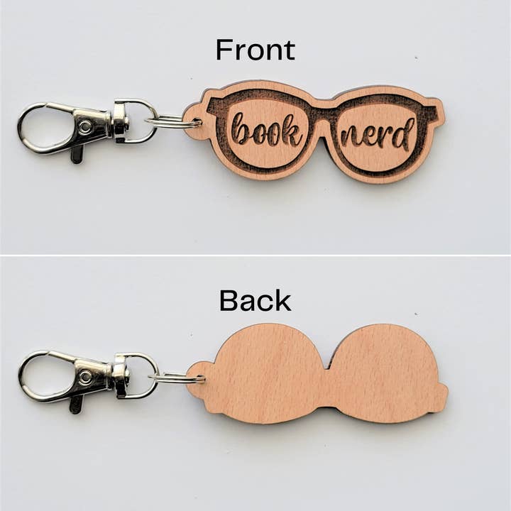 Bumble and Birch - Stationery and Gifts – Großhandel Schlüsselanhänger – Unisex – Buch Nerd Brille Holz Schlüsselbund