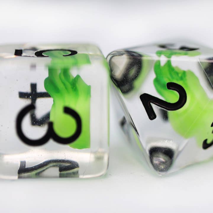 Foam Brain Games - Wholesale Dice - Acquisitions Inc Green Flame RPG Dice Set
