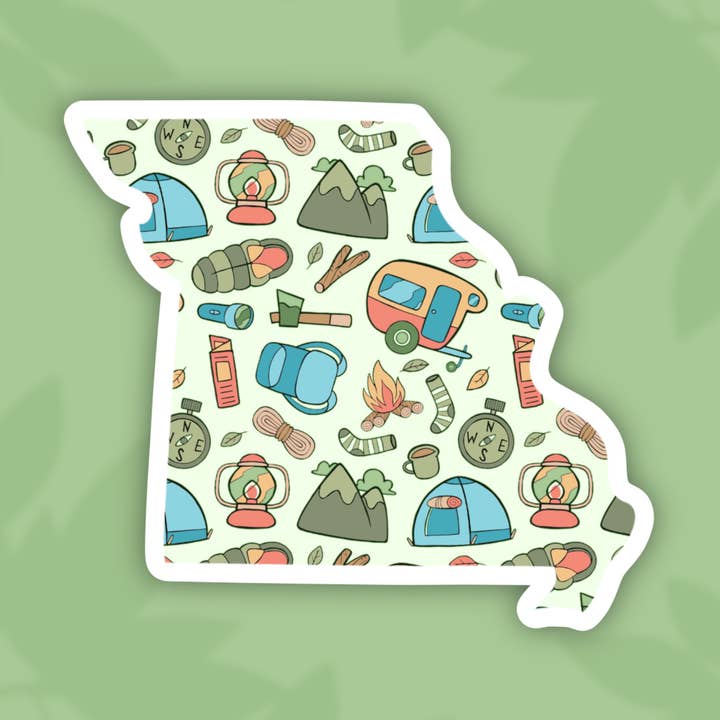 Autocollant Missouri Camping State pour la vente par The State Stickers