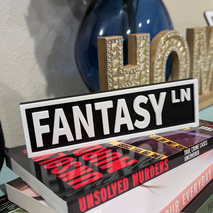 The Gift Genie LLC - Wholesale Sign - Fantasy Lane - Book Shelf Sign