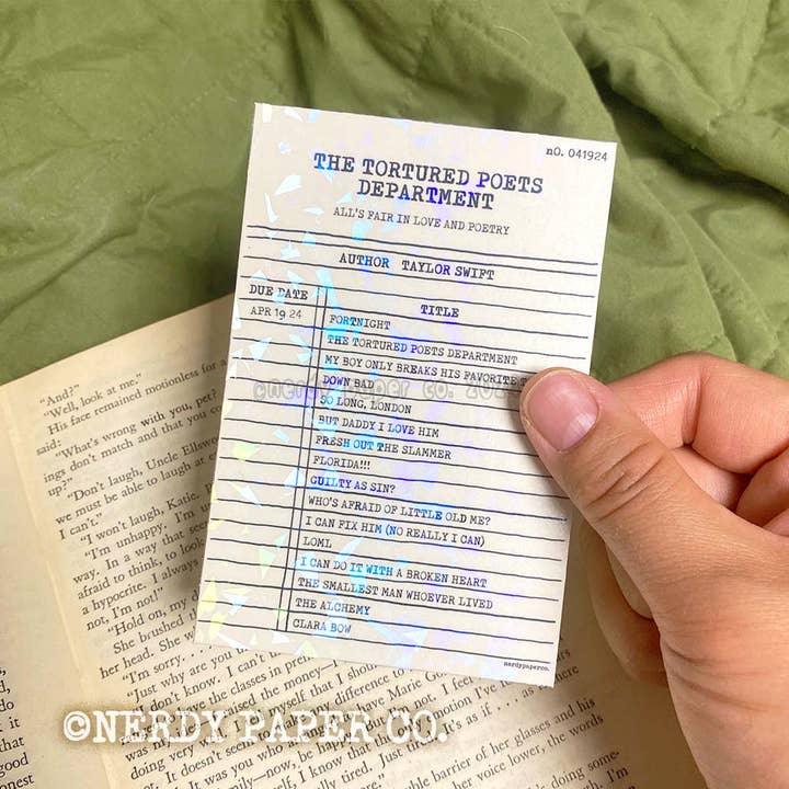 Cartão de biblioteca TTPD | Marcador de página Holo desenhado à mão por atacado de NERDY PAPER CO.