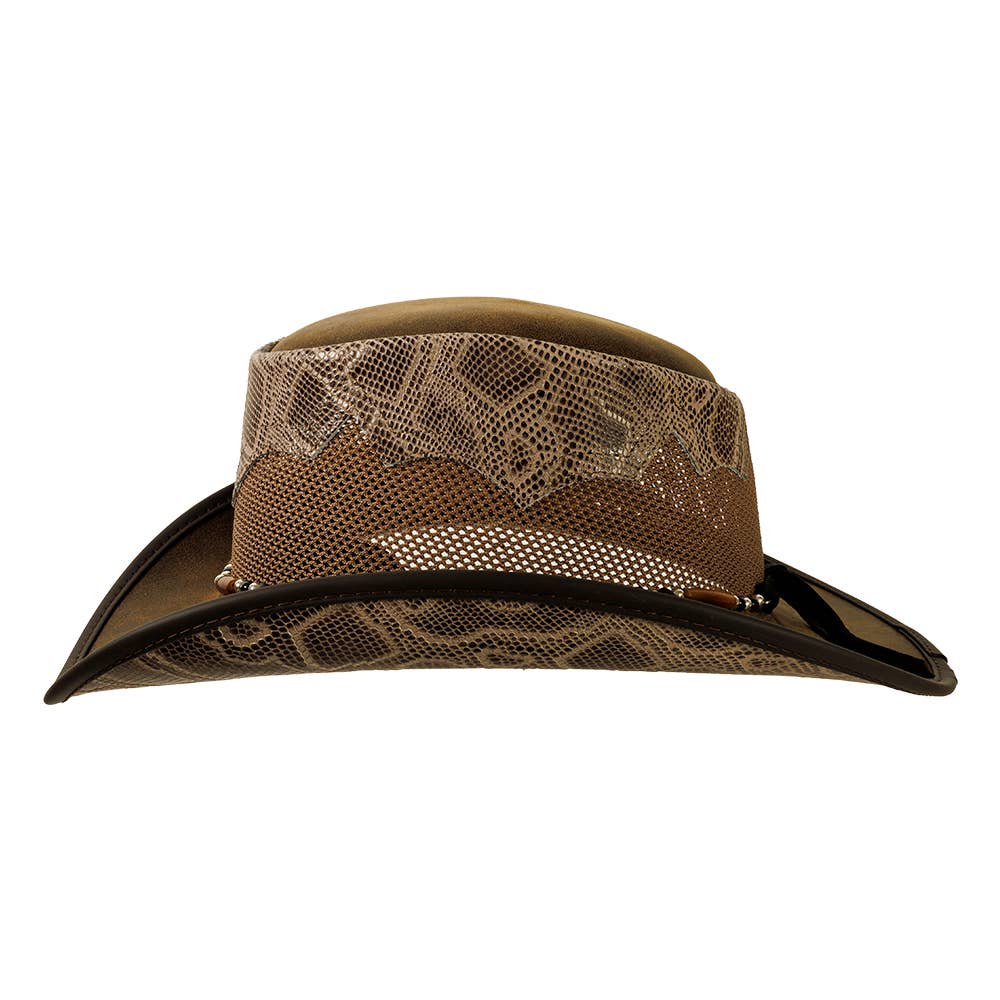 American Hat Makers – Chapéu de cowboy - Unissexo por atacado – Chapéu de Rede em Pele Genuína Outback - Estilo Sierra15