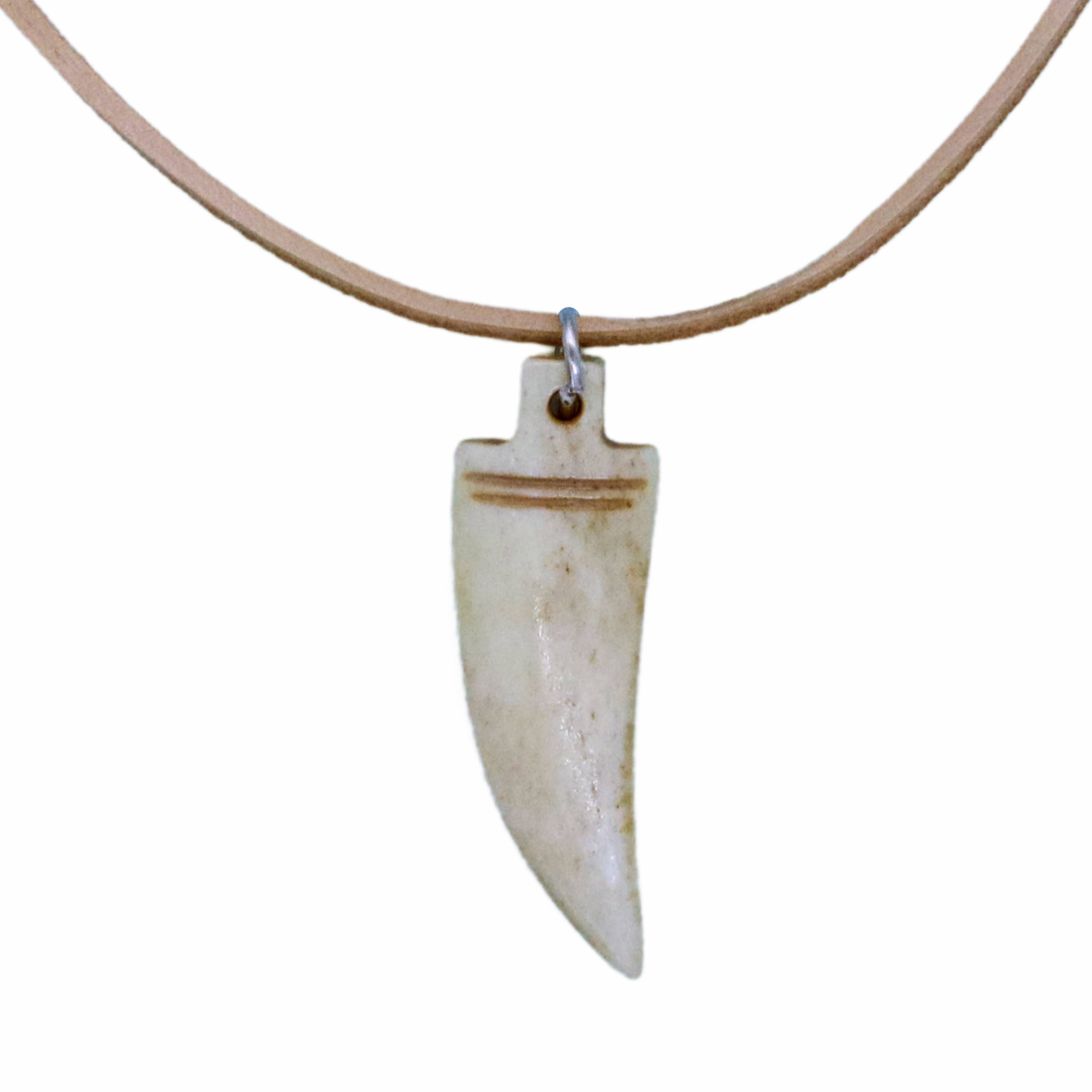 Natalia - Wholesale Pendant/Charm Necklace - Hand Carved Ox Bone Tooth 18" Necklace for Men- PC6