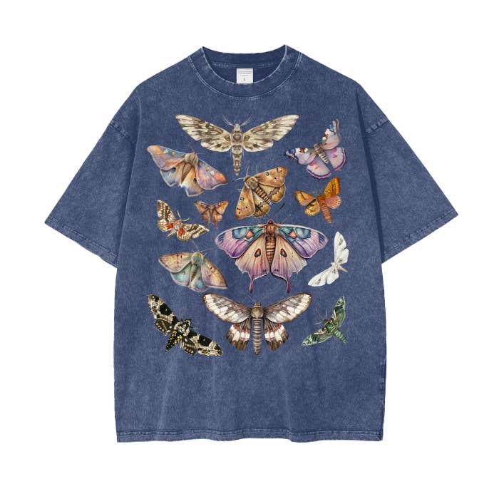 Moth Oversized Snow Wash T-Shirt - Oversized Animal Shirt for wholesale by Colorfulmamas