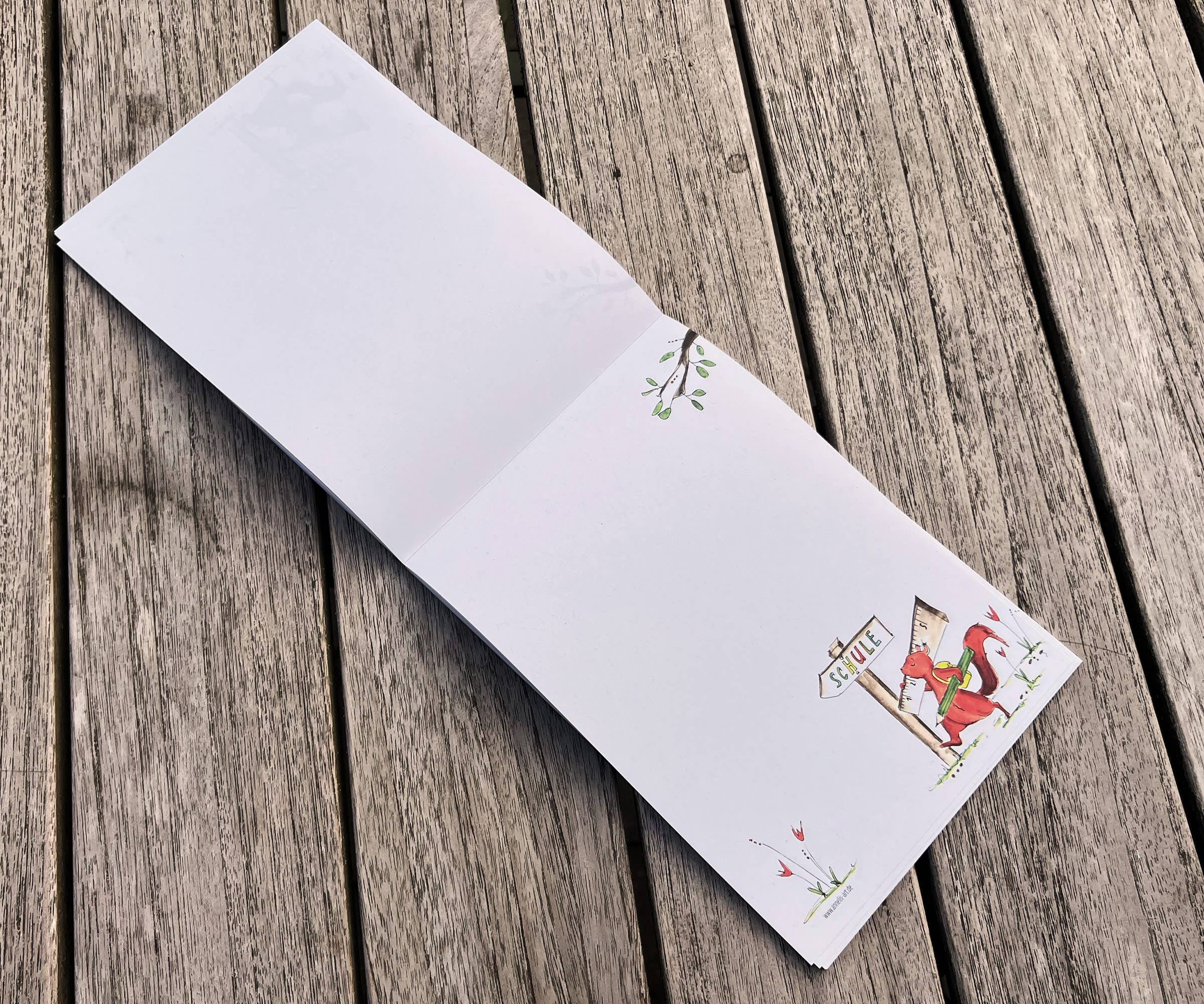 Annelis Art - Wholesale Notepad - A5 Notepad for School Enrollment | Squirrel Watercolor Design2