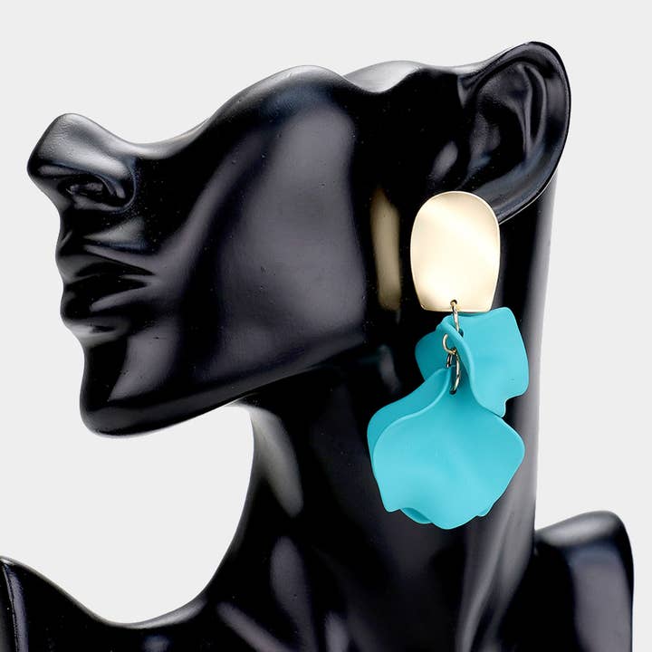 Sensibling Corp. - Wholesale Dangle Earrings - Colored Petal Cluster Dangle Earrings15