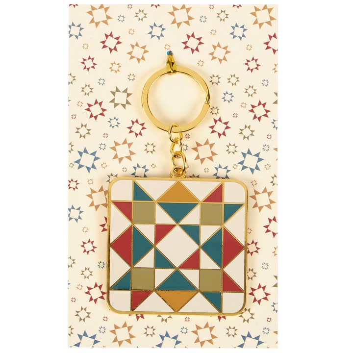 Star Quilt Keychain for wholesale by Primitives by Kathy