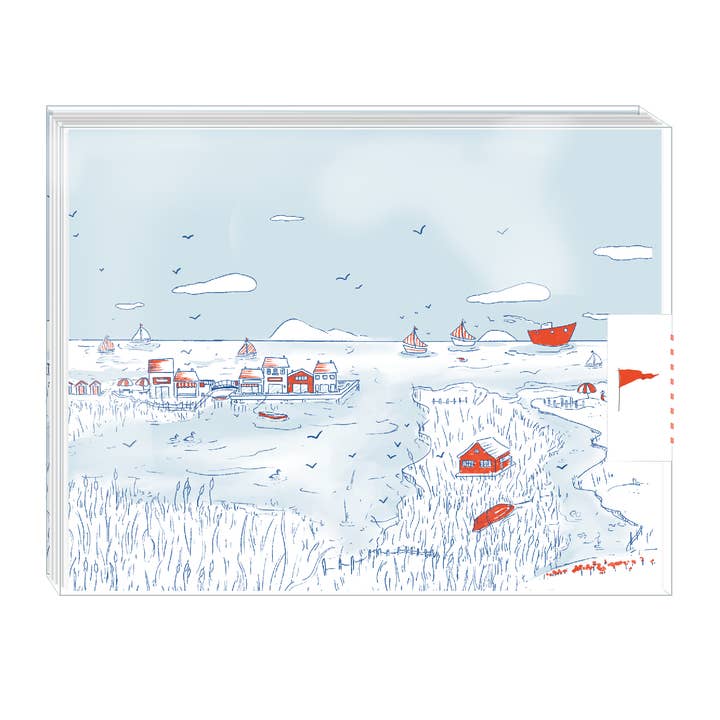 Ramus & Co. - Wholesale Stationery/Notecard Set - Salty Town Set Boxed Set of 8 Cards