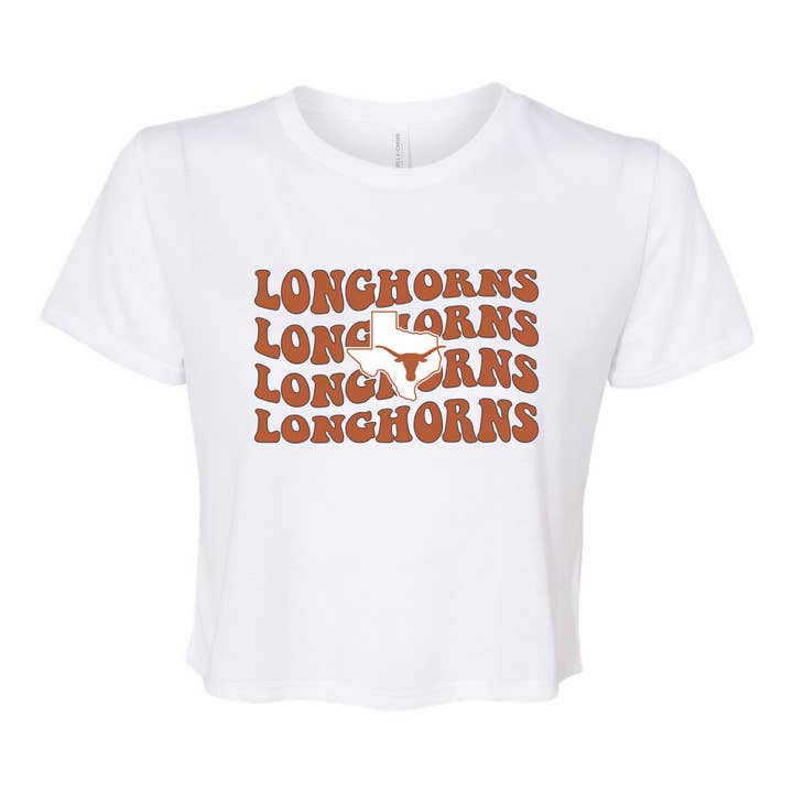 Capri Designs - Wholesale Screen Printed T-Shirt - Women's - Groovy Gal Crop Tee - NCAA Licensed