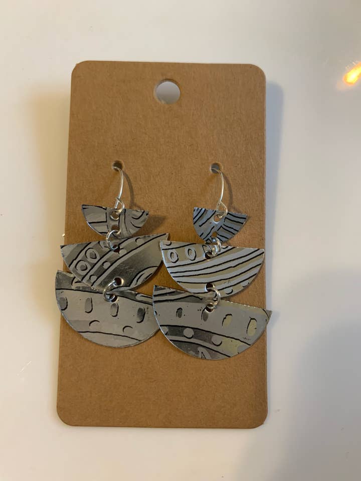 Silver Tin Earrings for wholesale by Fancy Fig Creations